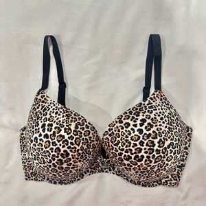 Victoria’s Secret Push Up Fabulous Plunge Padded Leopard Cheetah Print Bra 34DD